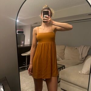 Wild Fable Orange Sleeveless Square Neck Backless Mini Sundress